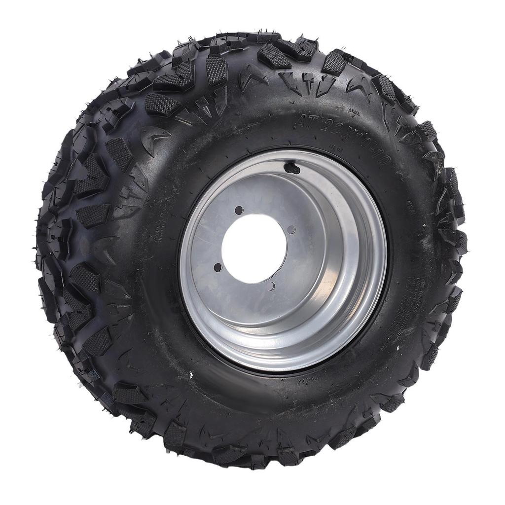 22x10 10 Tire 10 Inch A Shaped Pattern Anti Slip Explosion Proof Rear Wheel Tyre with Hubs for UTV Go Kart Golf Cart ATV