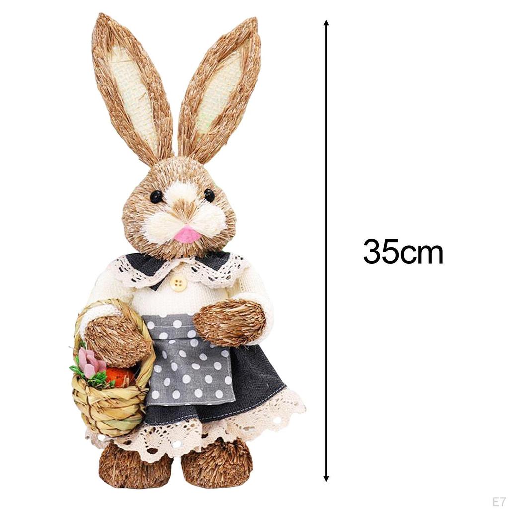 14 Inch Easter Bunny Figurine, Handmade, Lovely Photography Props, Animal Crafts for Holiday