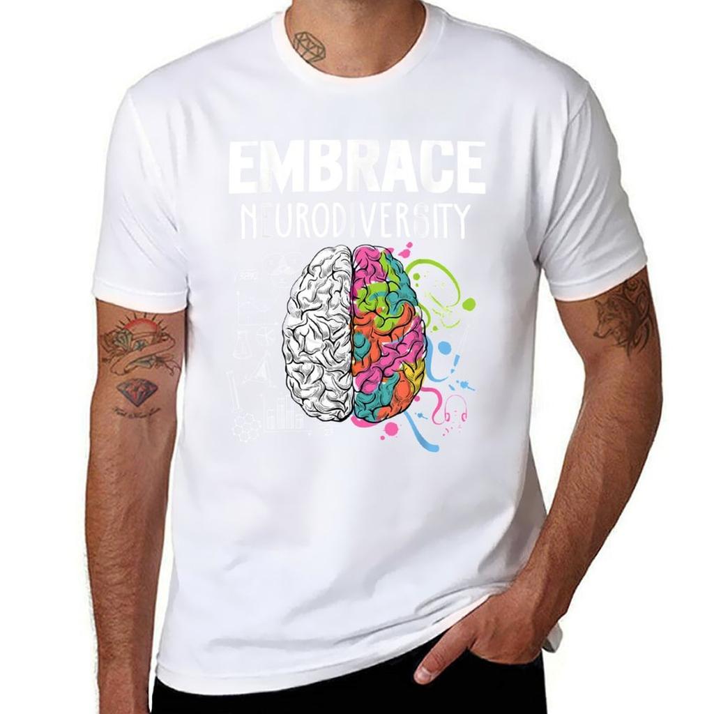 Embrace Neurodiversity Brain Gifts Tshirt Relaxed Fit Casual Short Sleeve Top