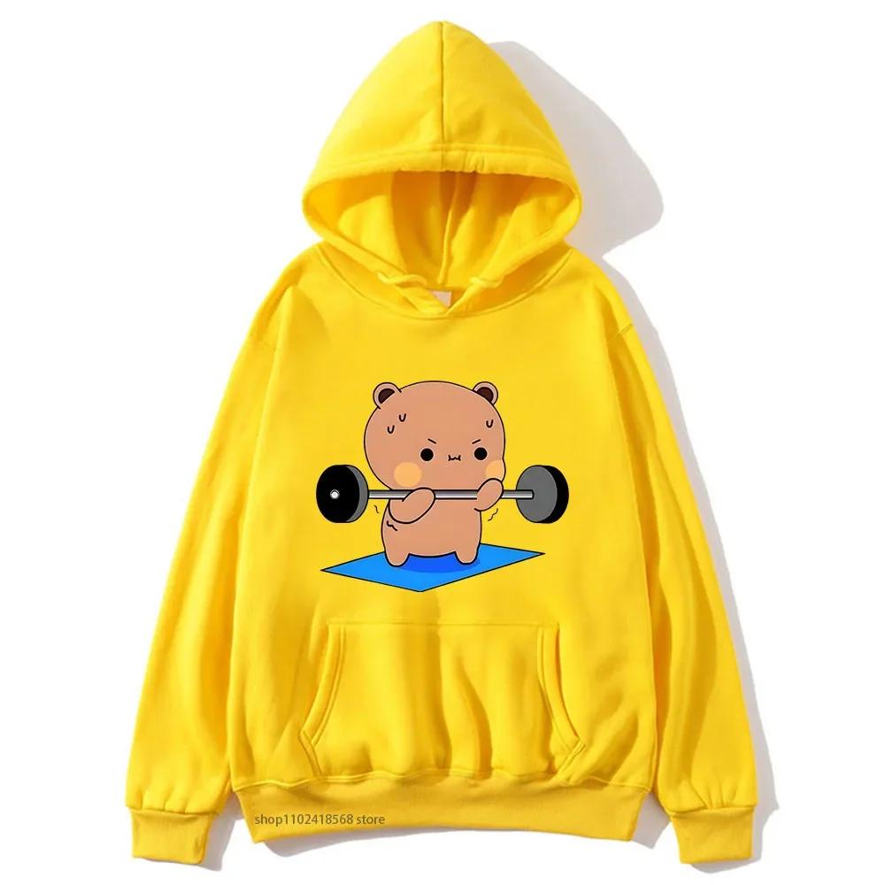 BuBu beobachtet DuDu Gewichtheben ist ein Turner Hoodie Pandabär Sweatshirt Paar Kleidung Männer Kawaii Frauen Tops