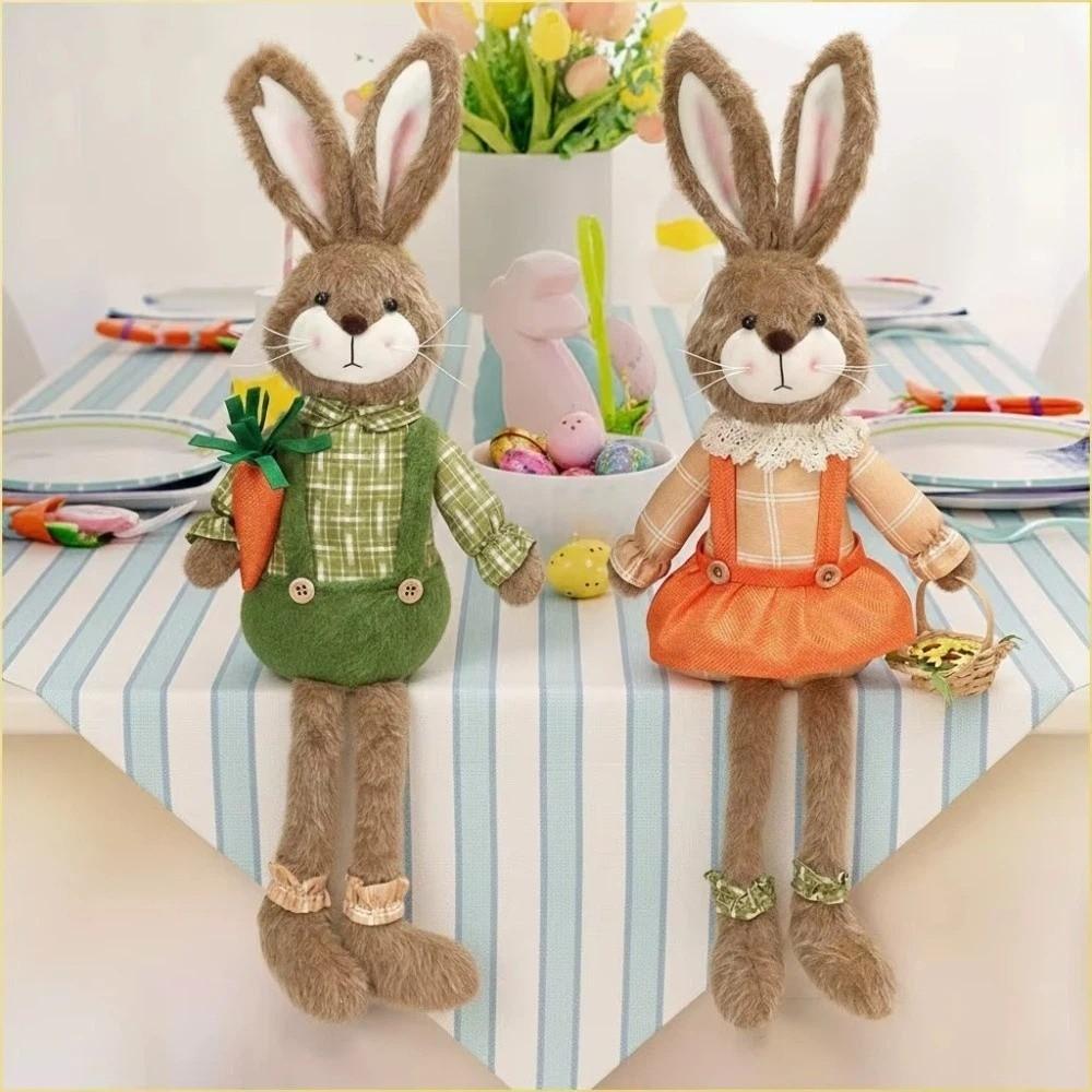 Long Legged Easter Bunny Ornament Pastoral Style Rabbit Decor  Home Decoration