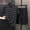 Pierre Cardin Men's Ice Silk Summer Casual Outfit Set