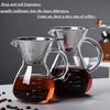 AKEMI LIVING Coffee Server, Coffee Carafe Set, Coffee Dripper, Stainless Steel Filter, Double-Layer Mesh, Heat-Resistant Glass, No Filter Required, Se
