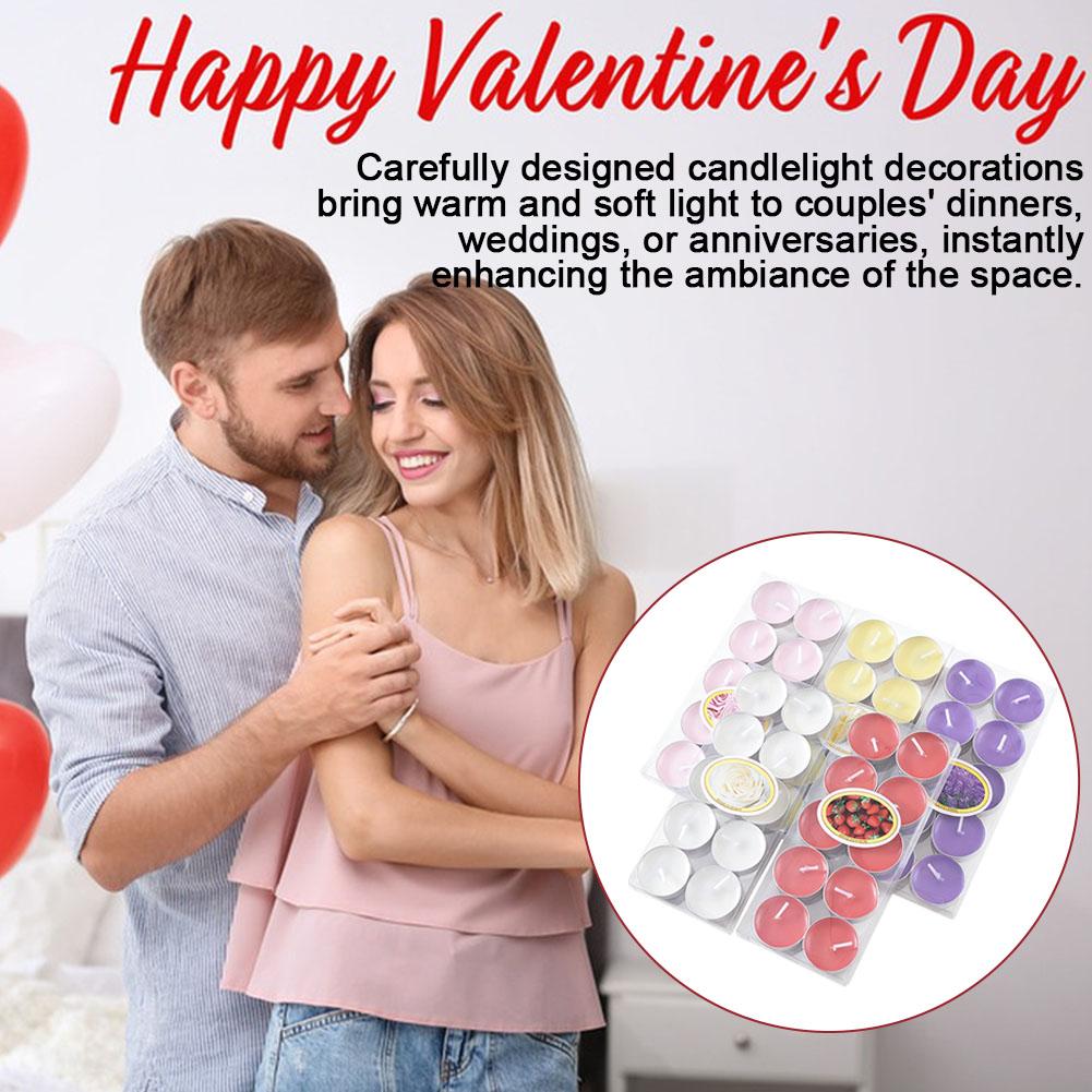 10Pcs Romantic Tea Candle Decorations Smokeless And Odorless Candles Wedding Supplies Romantic Decor Creative Love Candle