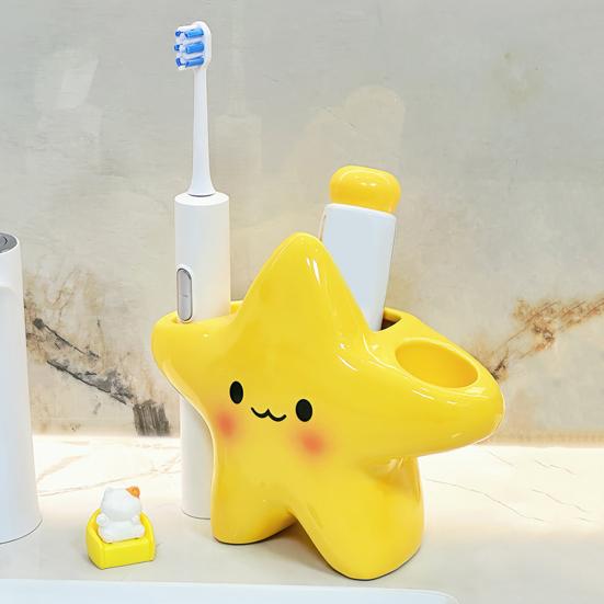 1/2Pcs Electric Toothbrush Holder with Anti-Slip Design Cartoon Star Shape Stable Placement Toothbrush Organizer Bathroom Accessory