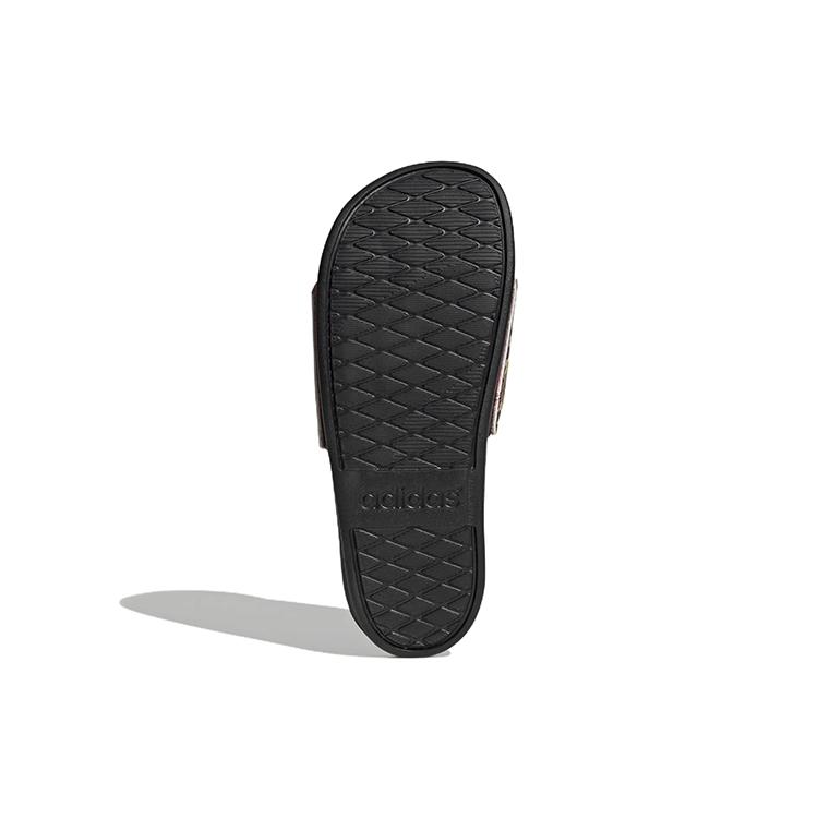New Adidas Adilette Comfort Slides Core Black Beam Pink Women's GZ6412