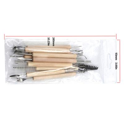 11 Adet Çömlekçilik Kili Heykel Modelleme Aleti Seti, Çift Taraflı Seramik Polimer Kil Oyma Aletleri Kiti Pürüzsüz Ahşap Saplı