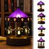 Creative Ghost Projection Light Halloween Carousel Lights, Gothic Stained Glass Night with Retro Copper Horror Theme Room Decor Base, USB Rechargeable