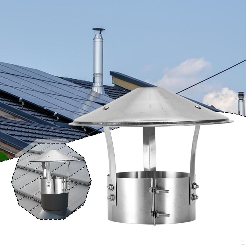 Chimney Cap Cover Pipe Rain Roof Stainless Steel for Ducting