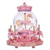 Light-Up Carousel Crystal Ball Music Box with Snowfall Effect - Perfect Christmas or Birthday Gift