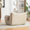 Modular compression sofa, chenille fabric, 30D high-elasticity foam filling. Easy to move, slip-resistant base. Ideal for living room. Light Khaki