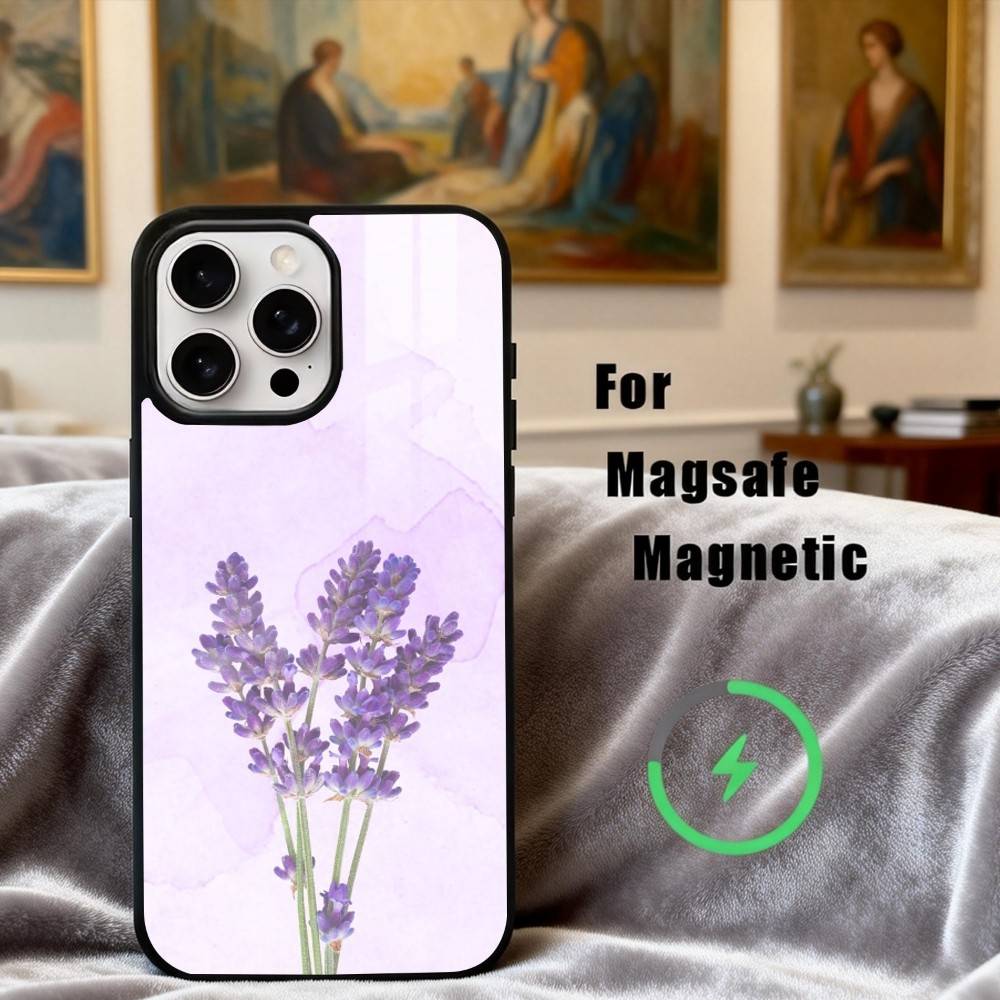 P-Purple-E L-lavender-R Phone Case For iPhone17,16,15,14,13,12,11 Plus,Pro Max Magnetic For Magsafe Wireless Charging