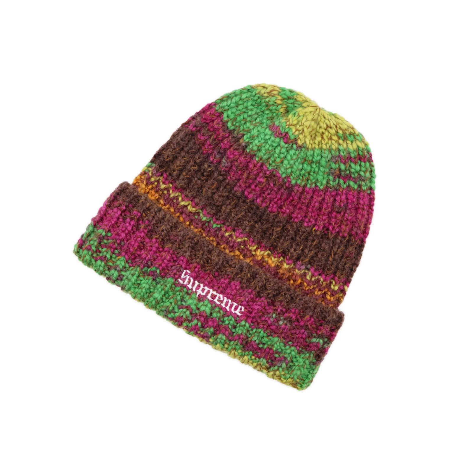 Supreme Space Dye Stripe Beanie Brown One-Size