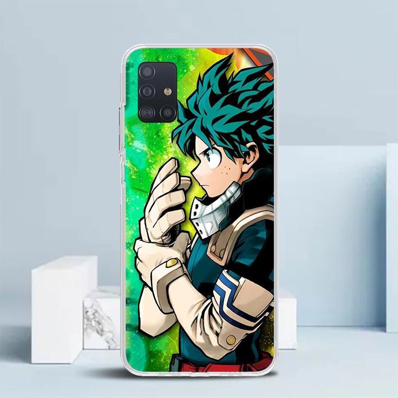 Midoriya Izuku Deku MHA My Hero Soft Cover for Samsung Galaxy A12 A22 A32 A52 A72 A02S Phone Case Note 20 Ultra 10 S10 Plus A51