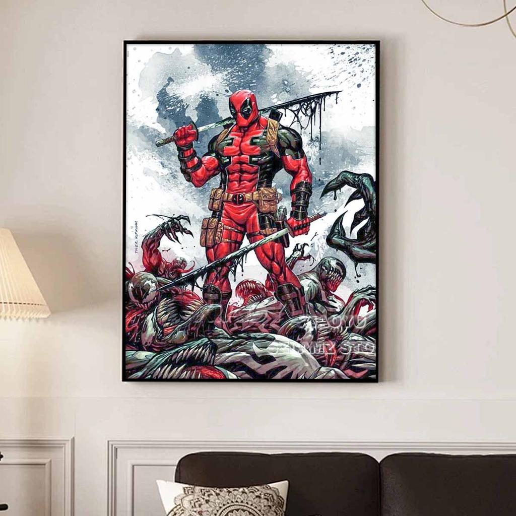 5D DIY Diamond Art Painting Kits for Adults, Deadpool Full Round Crystal Diamond Kits for Beginner for Home Wall Decorate