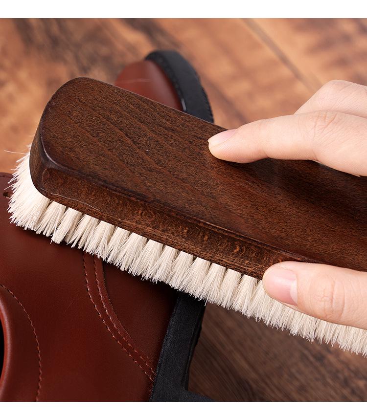 High-Grade Wool Shoe Brush with Super Soft Bristles - Safe for Cleaning Leather Shoes and Bags