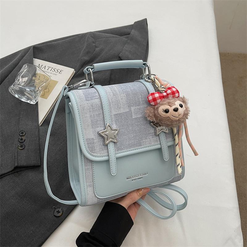 Schoolbag niche casual beautiful backpack women's 1011 spring new retro small backpack personalized shoulder bag messenger bag