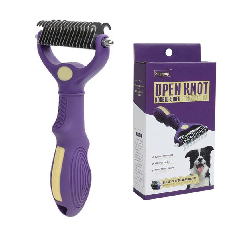 Pet Detangling Comb for Dogs & Cats - Grooming Tool to Remove Loose Hair and Detangle Fur.