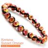 Glow-in-the-dark Kerama Sunset Orange Firefly Glass Bracelet for Men and Women, 8mm, Okinawa, Kerama Islands, Inner Diameter: Approx. 20cm