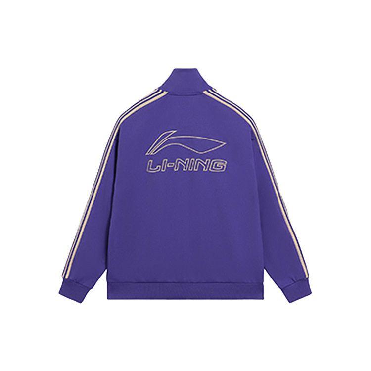 Li Ning Sports Lifestyle Series Stand Collar Loose Cardigan Jacket Unisex Jacket Purple AWDS915-3