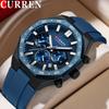 CURREN Montre-bracelet Chronographe Calendrier Sport Homme Militaire Armée Marque Top Original Cuir Luxe Mode Horloge Mâle 8489