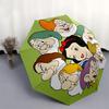 Disney Snow White, Seven Dwarfs Automatic Open/Close Umbrella - Cute Umbrella with Cute Design, Portable 3-Fold Compact Umbrella for Men & W