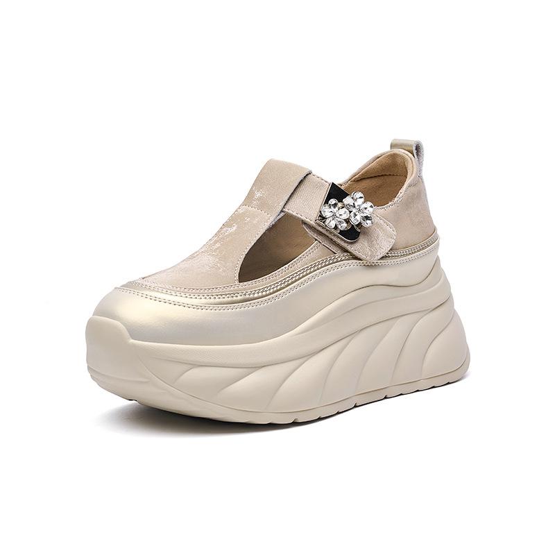 Sandale trendy Baotou cu talpă groasă, noi pentru femei, cu decupaje, cu arici, respirabile și versatile, tip slip-on, casual, care măresc înălțimea