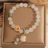 Women Tianshan Jade Cat Paw Bracelet, Natural Style Travel Gift