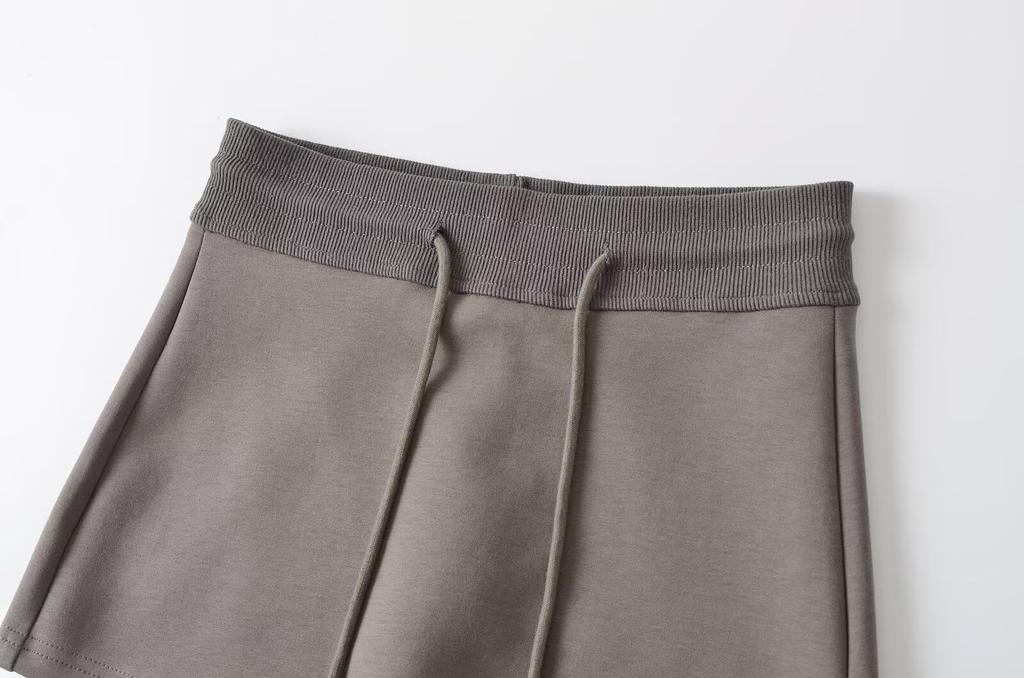 Syvent Sweatshirt Mini Short Skirt with High Waist and Stylish and and Solid Colors Women's Skirt, A-Line A-Line Straps, Cute, Simple, Casual,