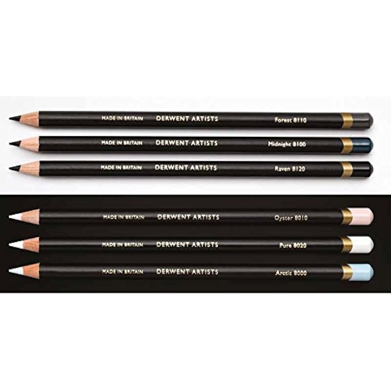 

Derwent Artist S Pencils 6 Black & White Tin With Pencil Sharpener 61 білий