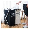 Foldable Oxford Fabric Dirty Clothes Hamper With Multicompartment Storage For Home Use