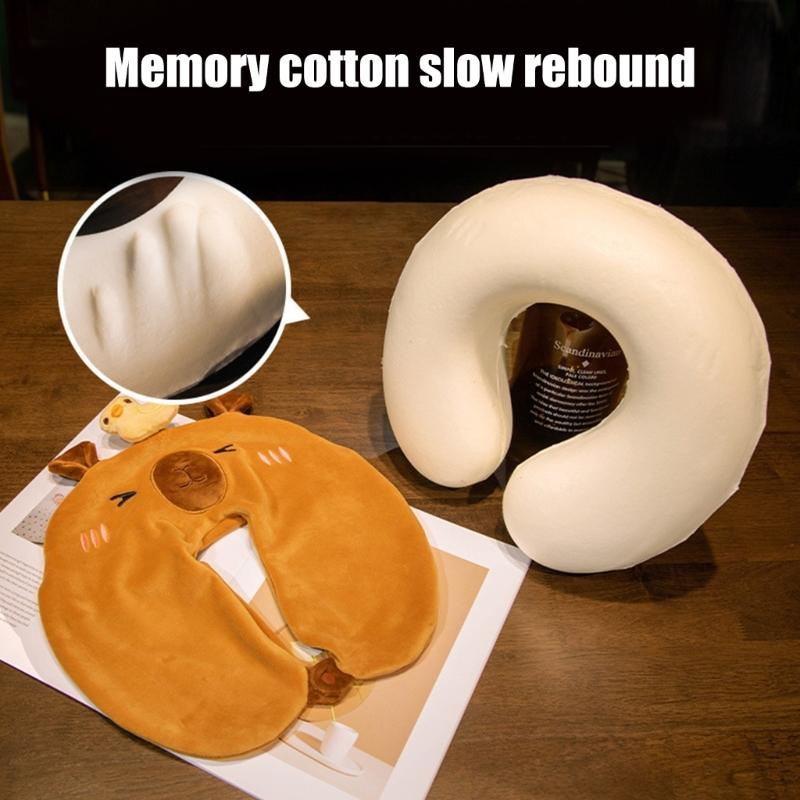 Cartoon Animal Neck Pillow Cute Travel Neck  Support for Kids Cartoon Animal Memory Foam Travel Pillow Cushion