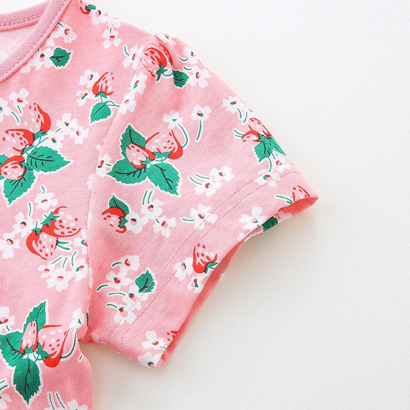 2024 Children Clothing Girls Dress Summer Fashion Cartoon Print Princess Dress for Girl and Toddlers Knitted Cotton Kids Dresses