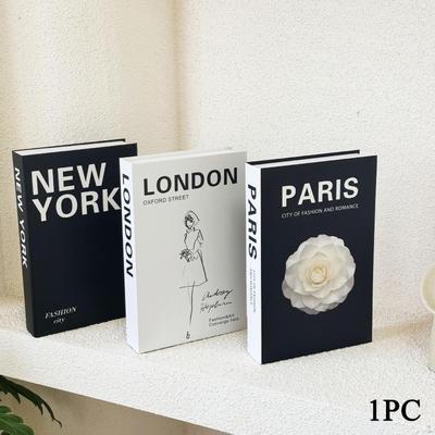 3 Pezzi Libri Finti Decorativi Falsi Ornamenti Eleganti Pieghevoli Realistici Scatola di Cartone Libro