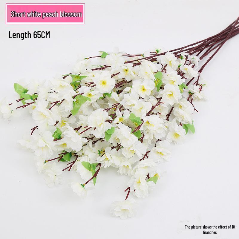 Silk Peach, Plum, and Cherry Blossom Arrangement – Indoor Floor Decoration
