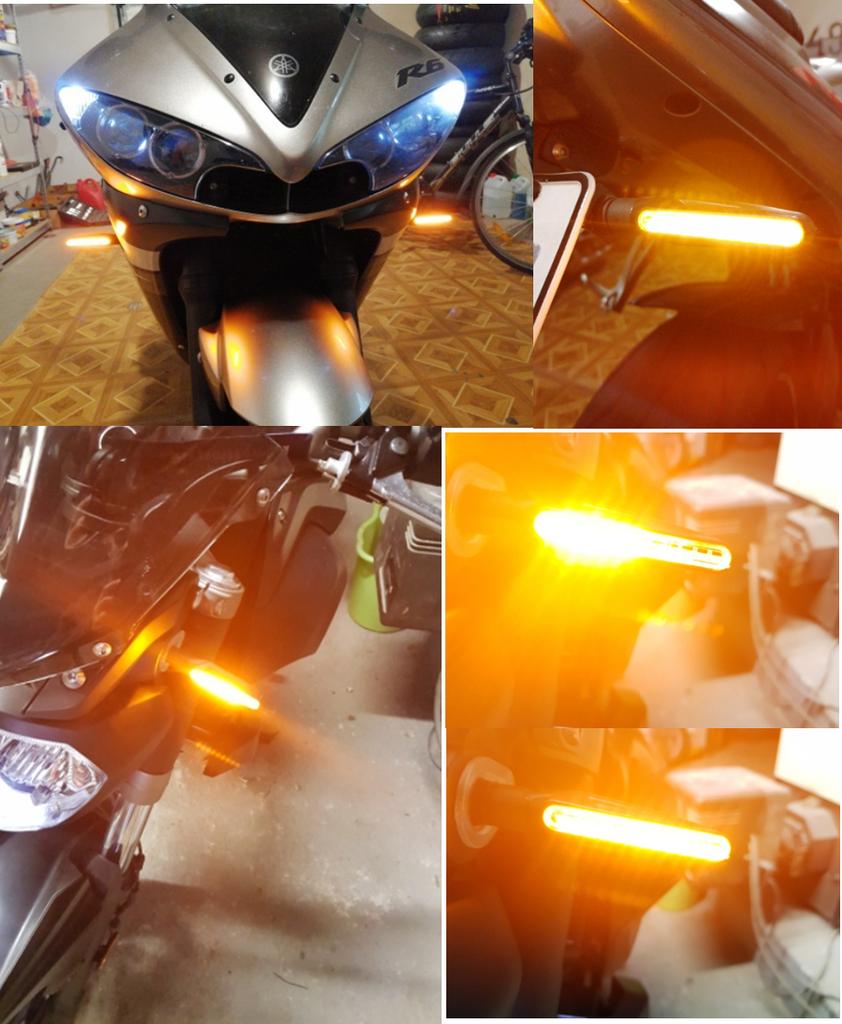 4 Pcs Motorcycle 24LED Flowing Blinker Bendable Turn Signal Light DRL Tail Lamp