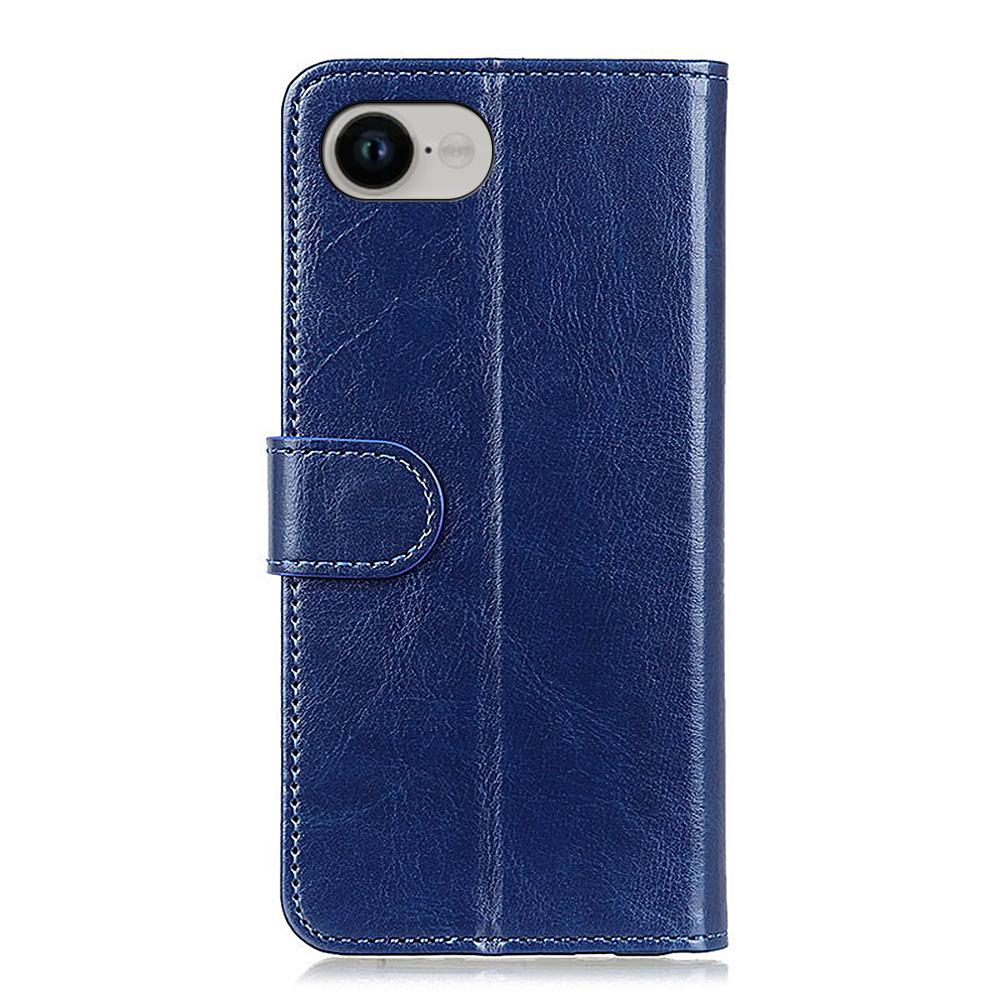 For iPhone 16e Case Crazy Horse Texture PU Leather Phone Stand Cover