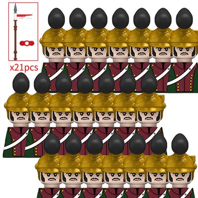 Medieval Military Figures French Lancer Uhlans Knights Building Blocks Weapon Roman Sword Accessories Toys for Children Gifts