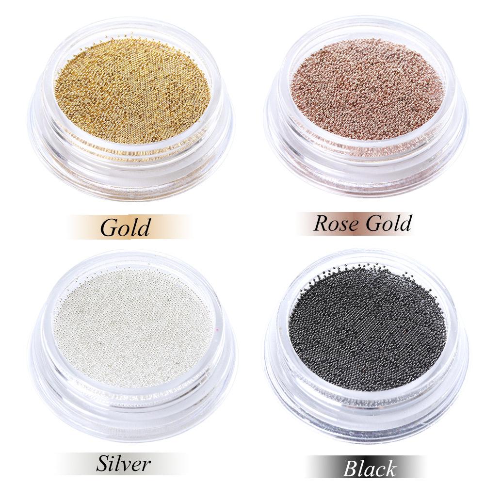 Mărgele din oțel inoxidabil de 0,4 mm Decorații de artă pentru unghii Argint Aur Caviar Instrument DIY Accesorii pentru unghii