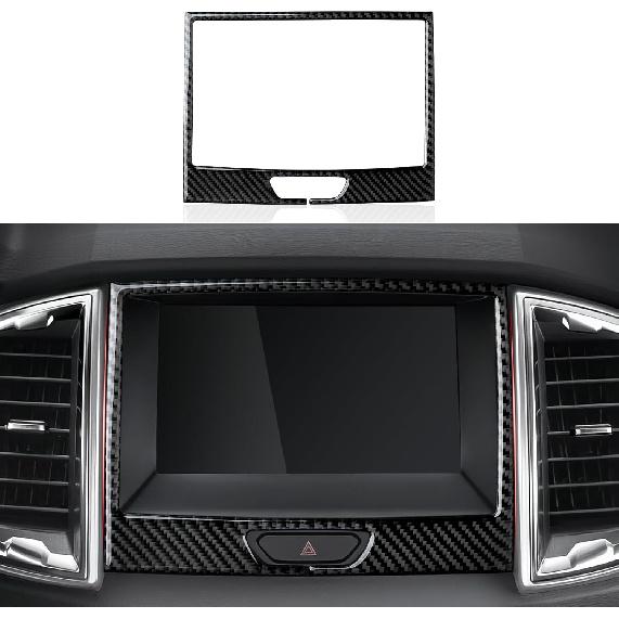 Car Carbon Fiber Dash Center Control Panel Cover Trim Interior for Ford Ranger      XLT Lariat XL Accessories