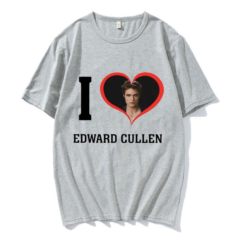 I Heart Edward Cullen Twilight Graphics Print Tee Shirt Unisexs Clothing Couples Fashion T Shirt Unisex Cotton Oversized Tshirt