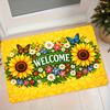 1pc Flannel Mat Sunflower Butterfly Multi-Colored Floral Welcome Design Indoor Entrance Runner Non-Slip Water-Absorbing Door Mat
