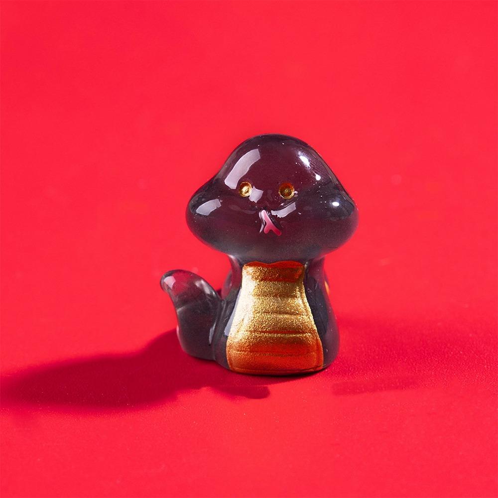 

Зодиакальная змея Новогодняя фигурка змеи Талисман года змеи Микро Ландшафтные украшения чёрный