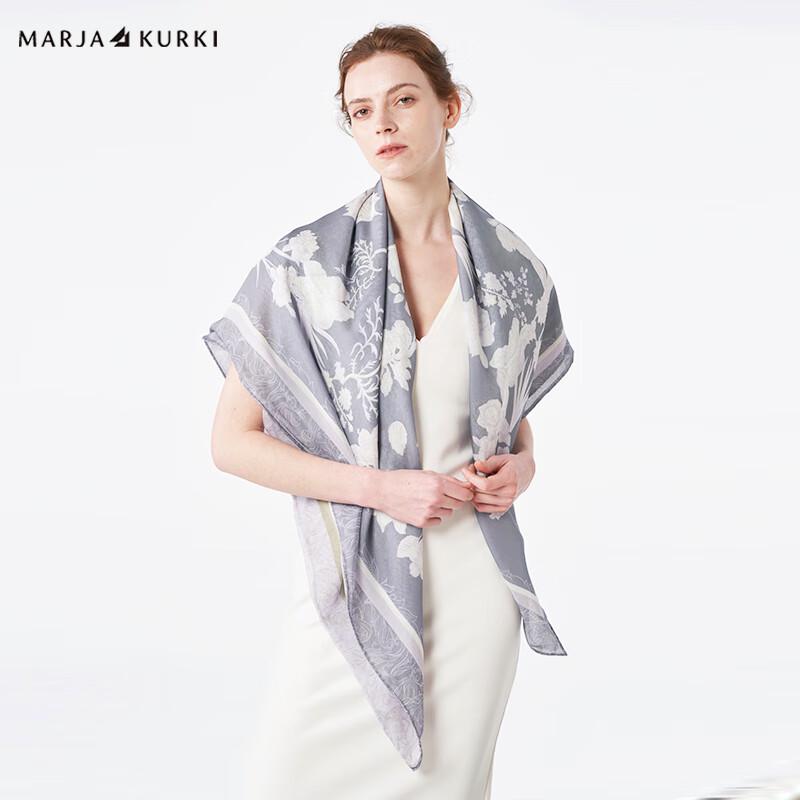 MARJA KURKI Double-Sided Silk Square Scarf