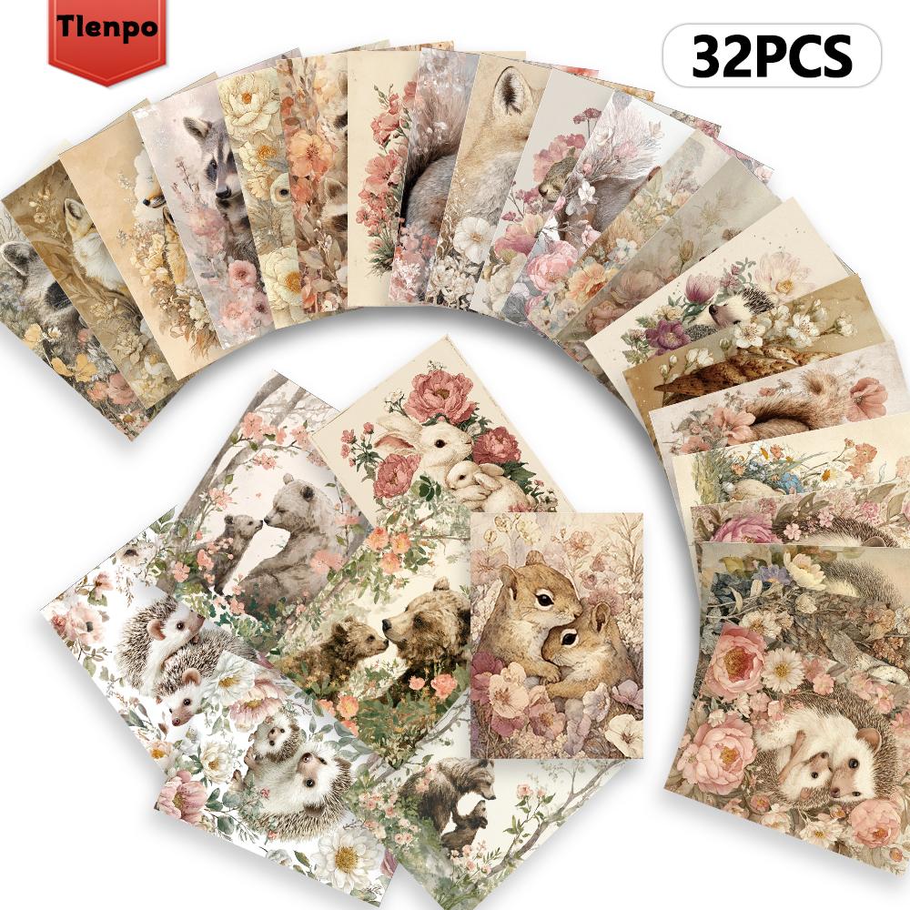 32pcs - Wildlife Postcard Set, Love Embrace, Birthday/Anniversary Gift, Collectible, Suitable for Gifting, Mailable.