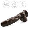 Braune große Hoden Penis Frauen Masturbation Schiebe Fake Dick Lesben realistische Dildos Erwachsene Erotik Sexspielzeug für Frauen Werkzeug