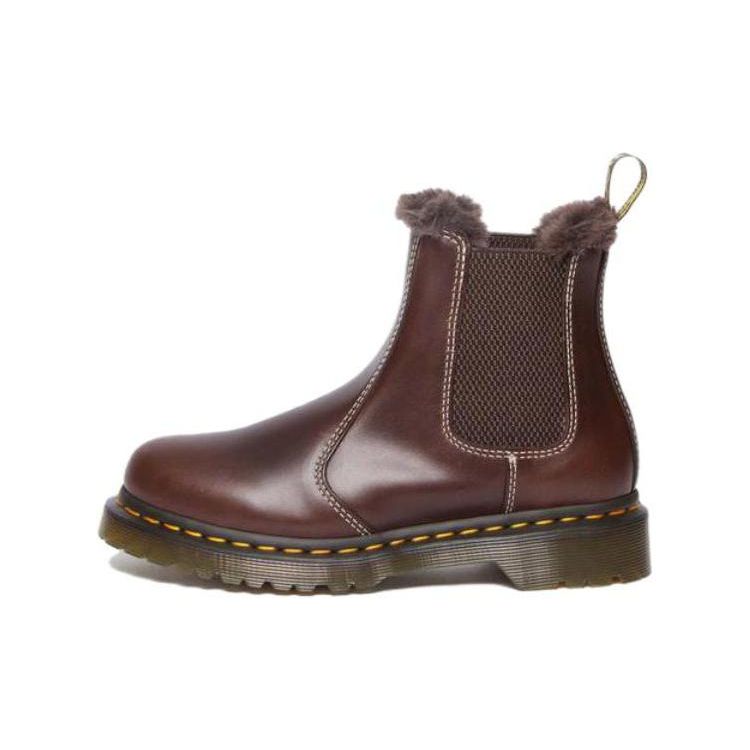 Dr. Martens Round Toe Short Chelsea Boots Women boots Dark-Brown 30954201