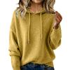 Fall Winter Women's Solid Color Drawstring Hooded Fleece Sweater Long Sleeve Casual Top for European American Crossborder