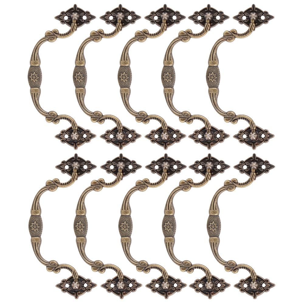 10PCS 9.6*3.7CM Antique Bail Pull Handle Easy Cabinet Handle Vintage Drawer Handle Wooden Drawer