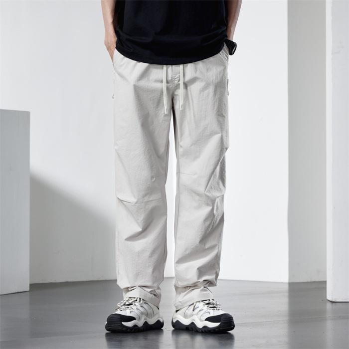 Paratrooper Pants Tooling Pants Trendy Men's Summer Thin American Trendy Brand Straight Casual Pants Men's Drawstring Sweatpants